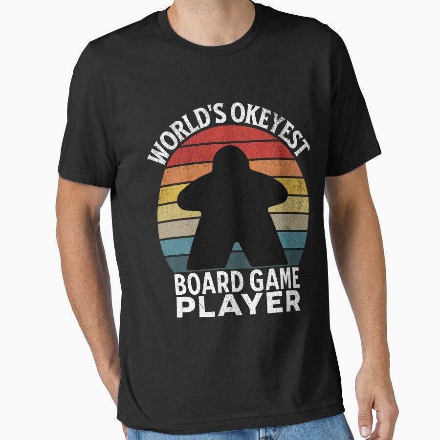 Vintage Sunset: World's Okeyest Board Game Player. Board Gamer by Zanda-Nerd-Shop T-Shirts, Hoodie, Sweatshirt (Image 1)
