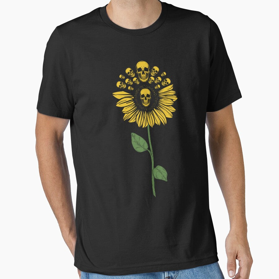 Flower Skull Funny Sun Flower Halloween by DNW-art T-Shirts, Hoodie, Sweatshirt | BlankRebels.com (Image 1)
