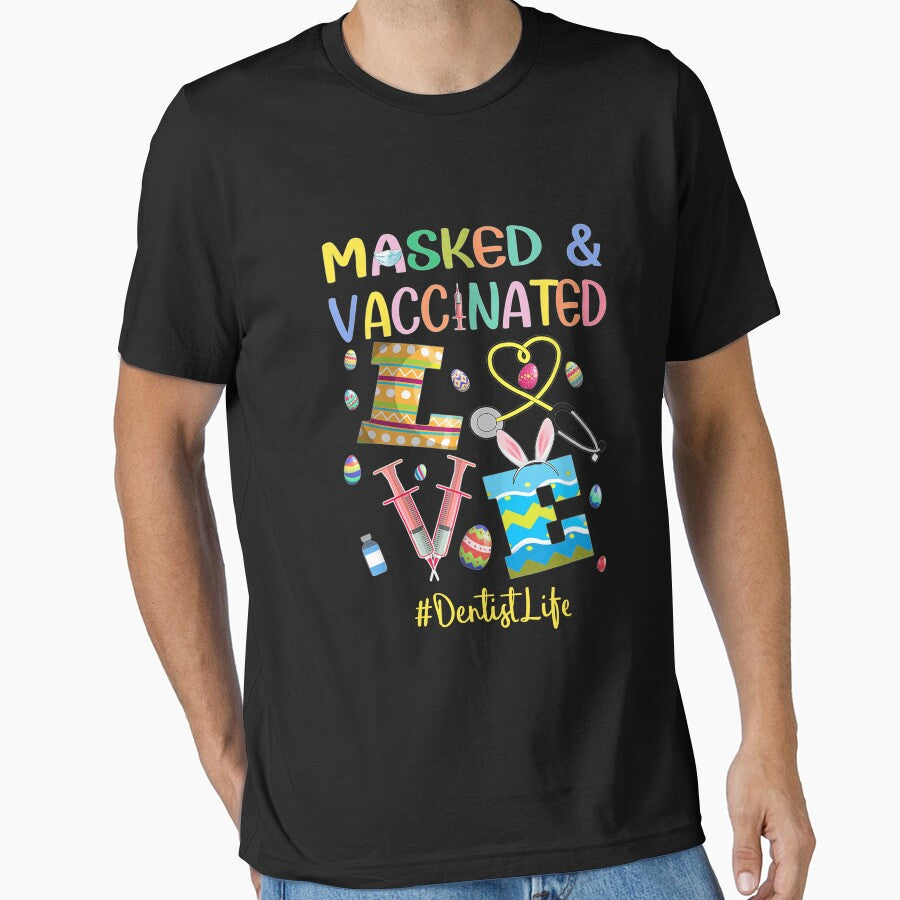 Masked Easter 2021 Easter 2021 I'M Dentist Bunny Matching Family Easter Party T-Shirts, Hoodie, Sweatshirt