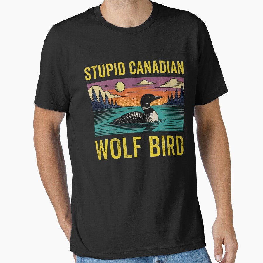 Stupid Canadian Wolf Bird, Loon Lover, Canadian Wildlife - Heated Rivalry by rexedmee8 T-Shirts, Hoodie, Sweatshirt (Image 1)