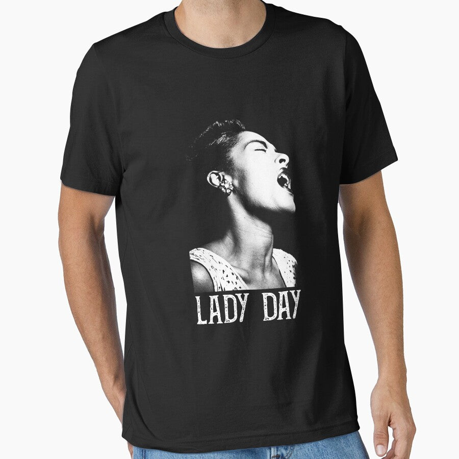 Billie - Lady Day White Stencil by edward-patel T-Shirts, Hoodie, Sweatshirt | BlankRebels.com (Image 1)