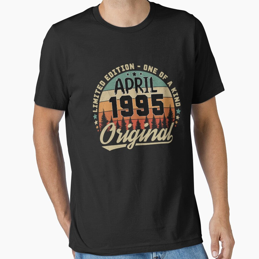 Limited Edition April 1995 Vintage Birthday Gift - Retro Sunset Design by zoriginality T-Shirts, Hoodie, Sweatshirt (Image 1)