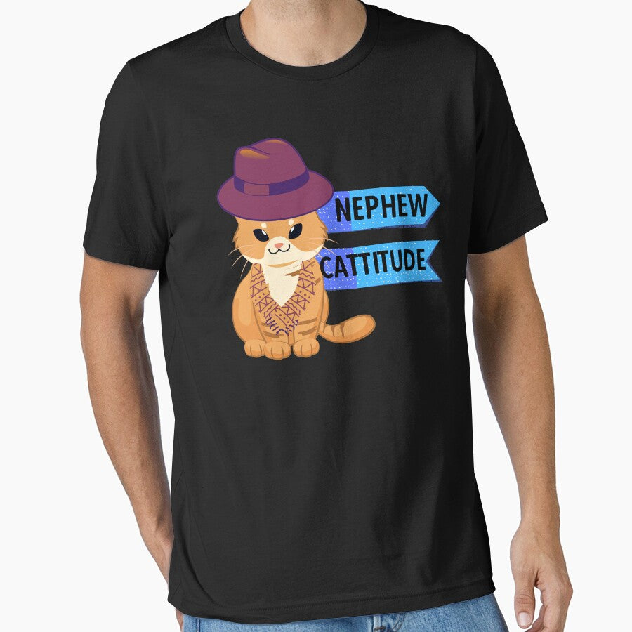 NEPHEW CATTITUDE - Funny Cat Pictures with cat sayings and captions by FunnyCatsFam T-Shirts, Hoodie, Sweatshirt (Image 1)
