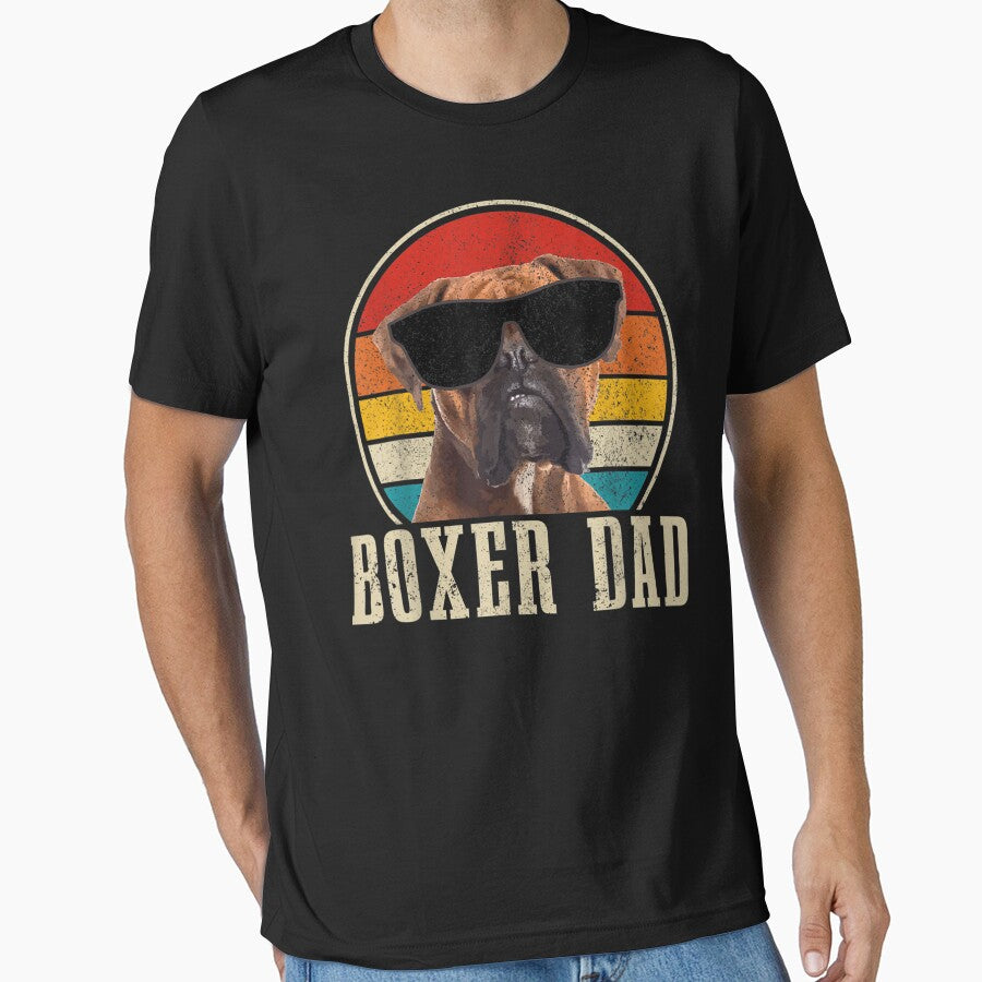 Mens Boxer Dad Vintage Funny Boxer Dog Owner by maichje T-Shirts, Hoodie, Sweatshirt | BlankRebels.com (Image 1)
