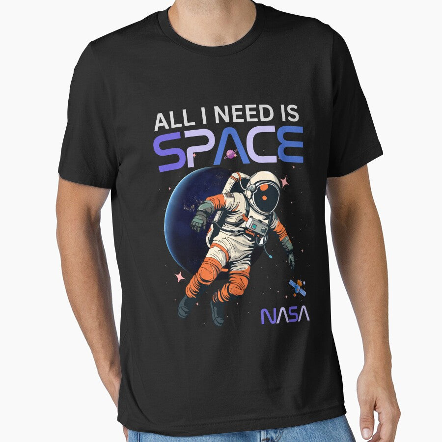 Funny Space Pun Shirt – Retro NASA Astronaut Floating in Galaxy | Introvert Humor by Cree8if Hoodie, Sweatshirt (Image 1)