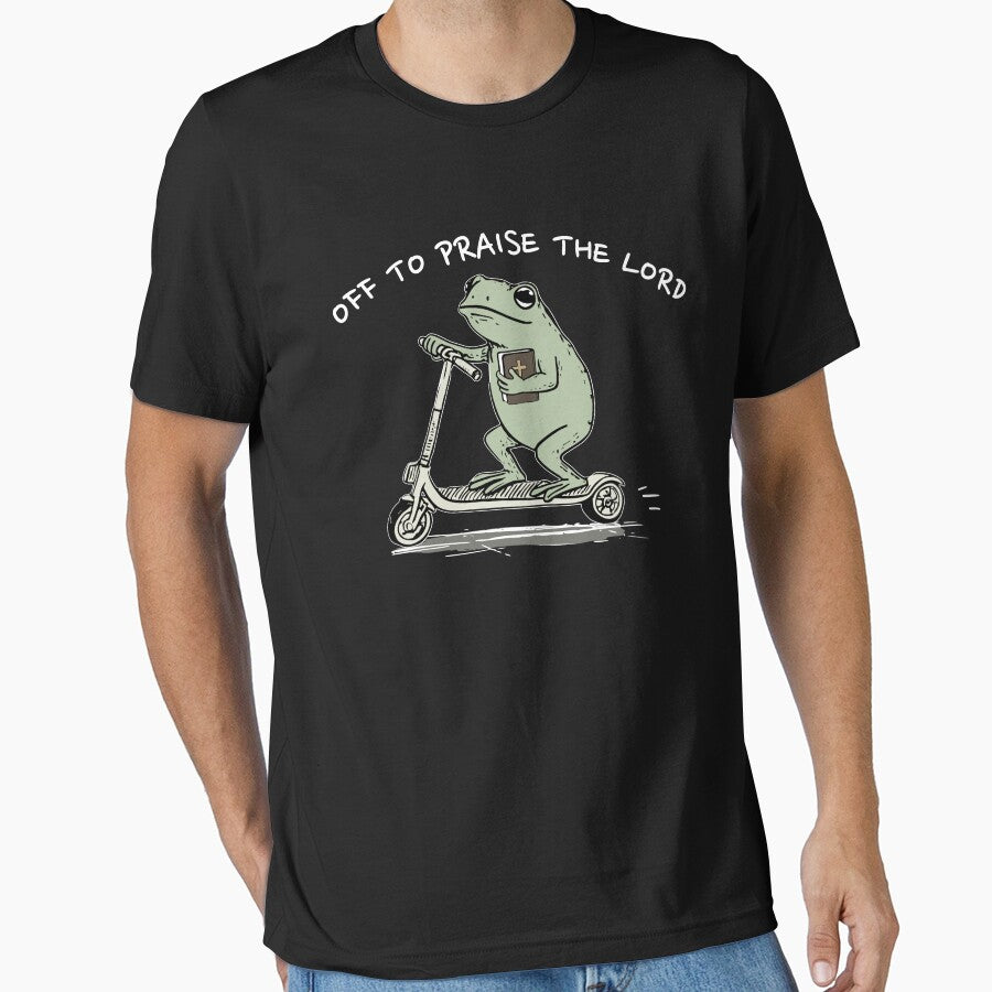 Off To Praise The Lord, Christian Frog Meme by Torionrad T-Shirts, Hoodie, Sweatshirt | BlankRebels.com (Image 1)