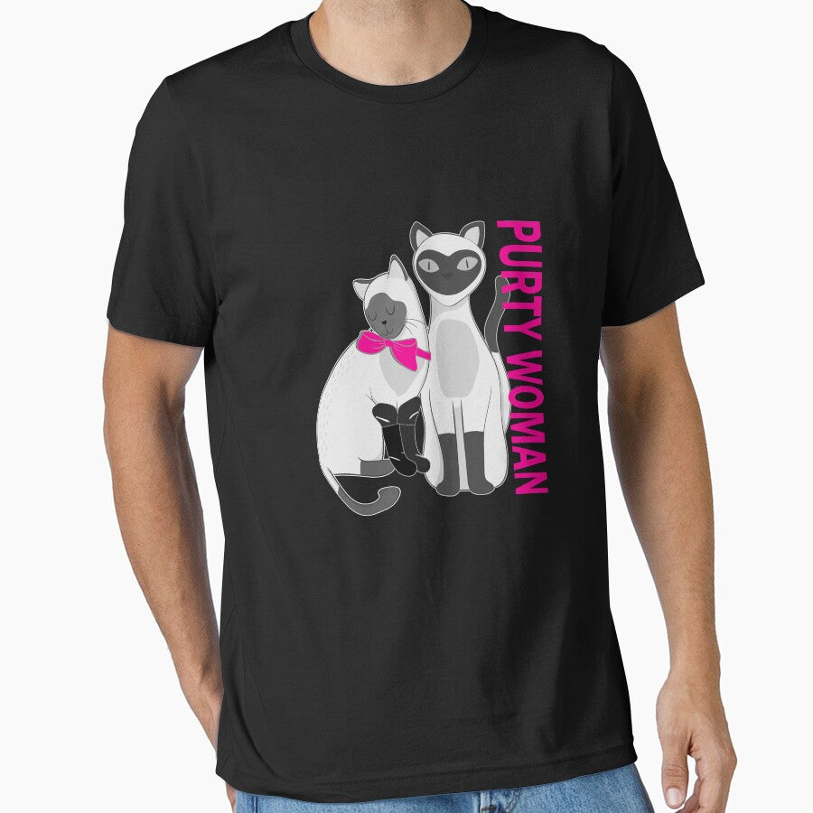 Top Funny Cat Purty Woman Gift Design by LGamble12345 T-Shirts, Hoodie, Sweatshirt | BlankRebels.com (Image 1)