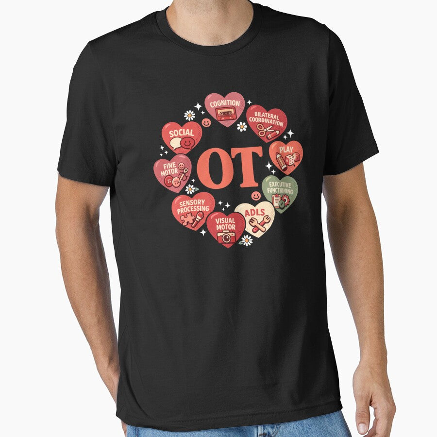 Groovy Occupational Therapy Valentine Conversation Hearts by EnergyMArt T-Shirts, Hoodie, Sweatshirt (Image 1)