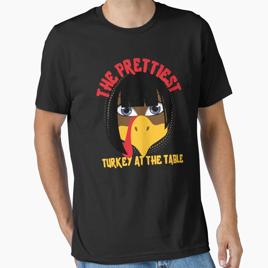The prettiest turkey at the table, funny family matching turkey design for thanksgiving dinner by reka88... (Image 1)