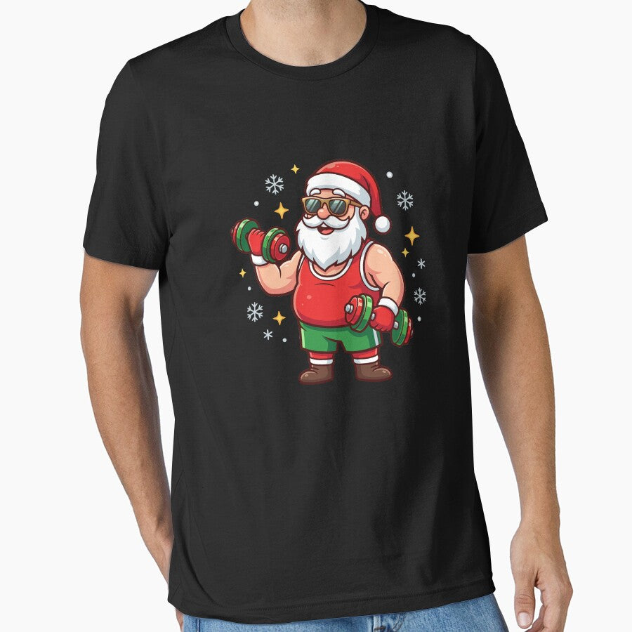 Christmas Santa Weightlifter Gym Funny Workout Santa Gear by DynamicDesign T-Shirts, Hoodie, Sweatshirt (Image 1)