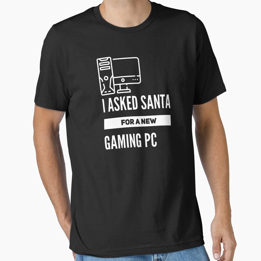 I Asked Santa For A New Gaming PC (white) by Stornu2Ruedas T-Shirts, Hoodie, Sweatshirt | BlankRebels.com (Image 1)