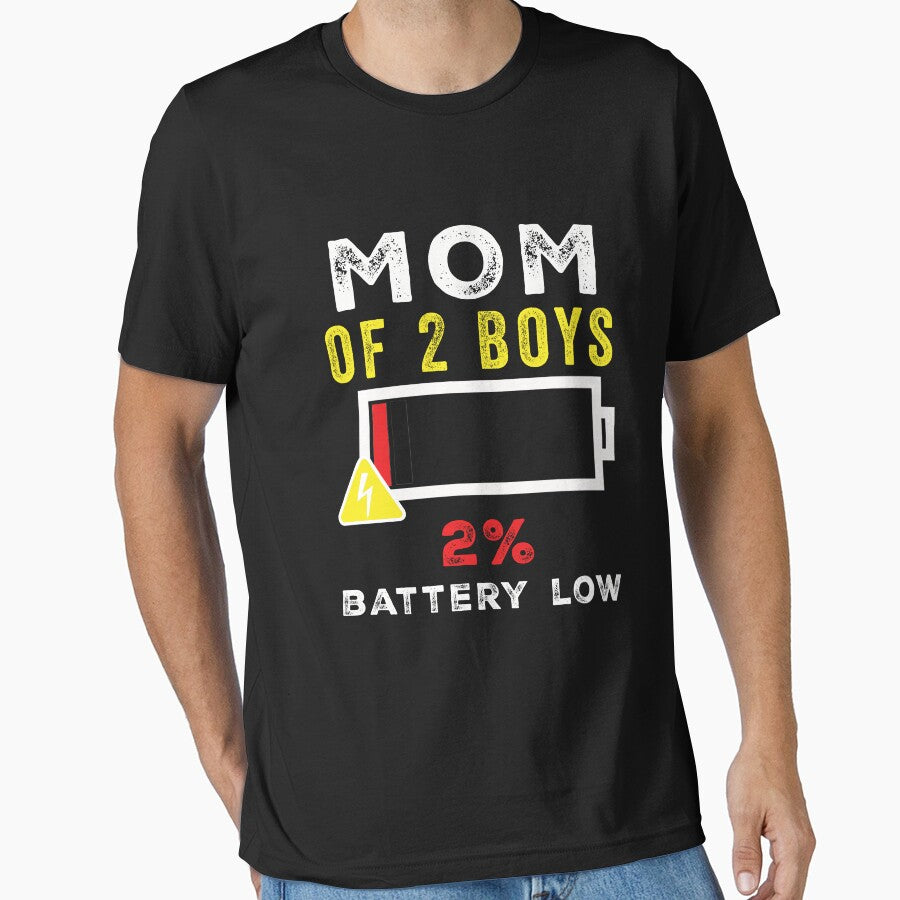 Mom of 2 Boys 2 battery low - Gift (Image 1)
