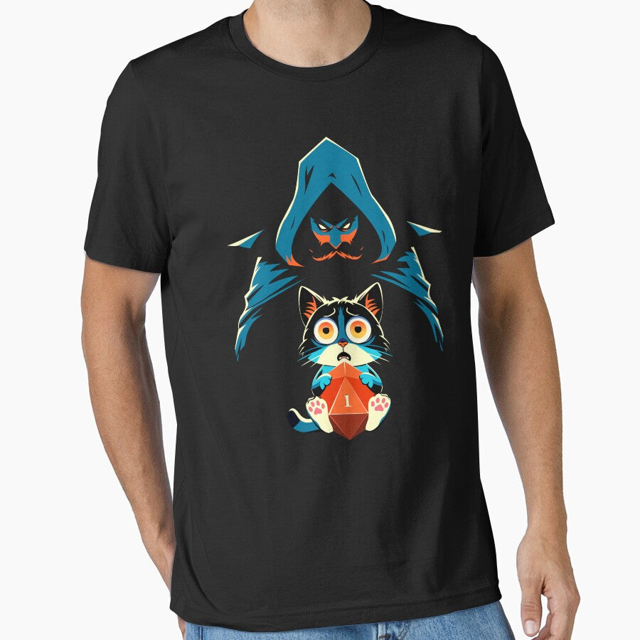 Funny Scared Cat with Game Master Tabletop RPG by pixeptional T-Shirts, Hoodie, Sweatshirt | BlankRebels.com (Image 1)