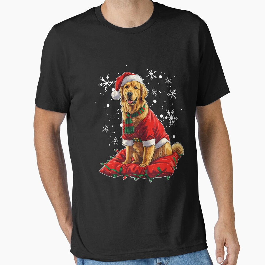 Golden Retriever With Santa Hat Holiday Christmas by DanielD3D T-Shirts, Hoodie, Sweatshirt | BlankRebels.com (Image 1)