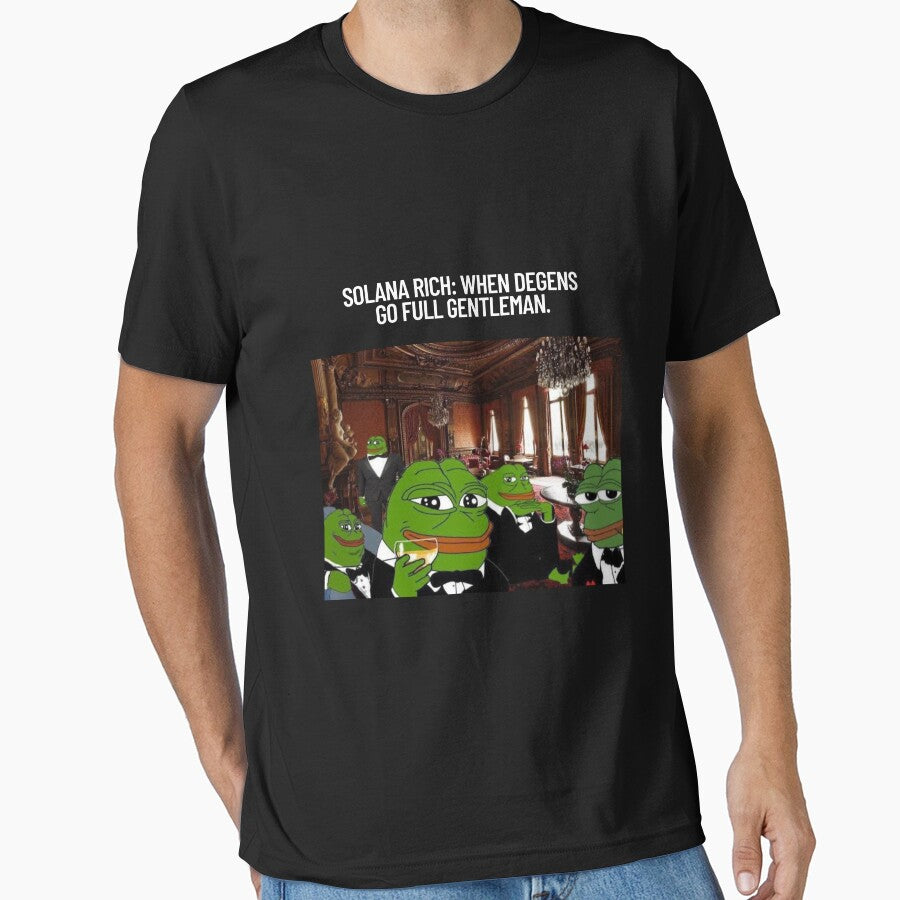 Solana Rich: When degens go full gentleman. by SMARTKIT  DESIGNAGENCY T-Shirts, Hoodie, Sweatshirt (Image 1)