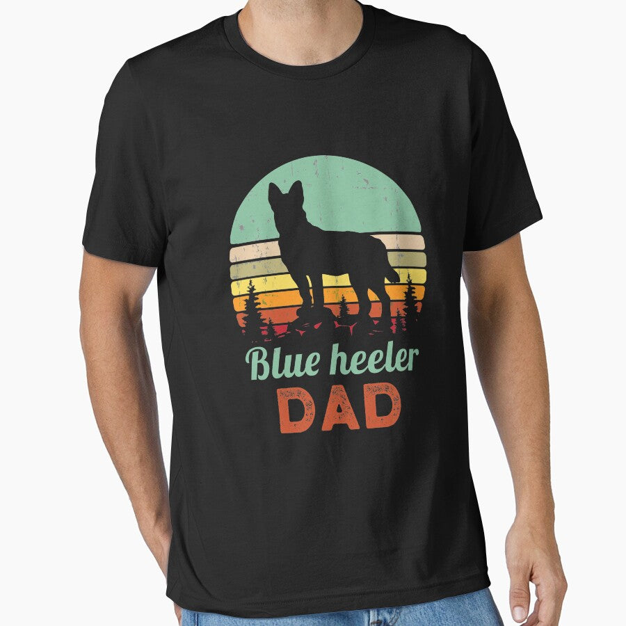 Blue Heeler Dad T Shirt Blue Heeler Dog Shirt Dad Gift Dog Lover Gift Dog Dad Shirt Retro Vintage Gift Heeler Dog Dad Shirt by corusmaiden