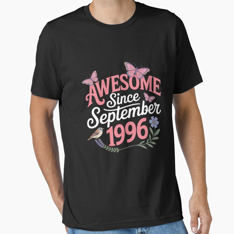 Awesome since September 1996 flowers 1996 by tabdejinti T-Shirts, Hoodie, Sweatshirt | BlankRebels.com (Image 1)