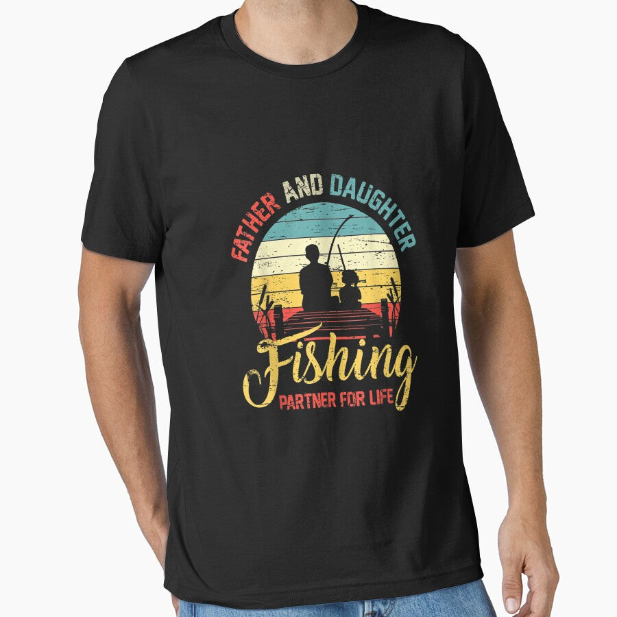 Father Daughter Fishing Partner For Life Retro Matching Dad TShirt33 by virnmjan T-Shirts, Hoodie, Sweatshirt (Image 1)