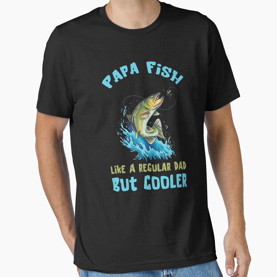 Fathers Day Catching Salmon Fish Papa Fishing by Leon-Alexander T-Shirts, Hoodie, Sweatshirt | BlankRebels.com (Image 1)