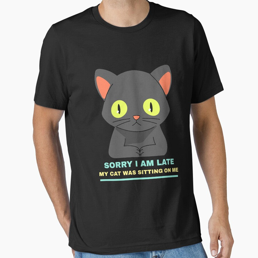 sorry i am late my cat needed me by reka88 T-Shirts, Hoodie, Sweatshirt | BlankRebels.com (Image 1)