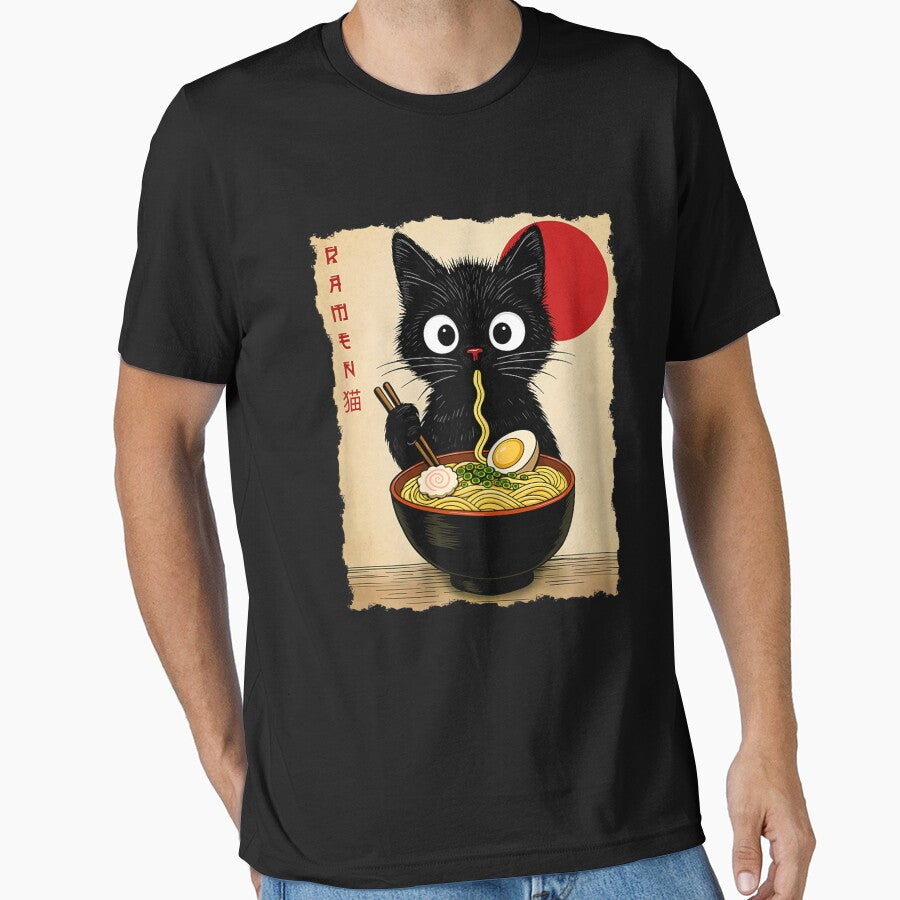 Ramen Cat, Cute Noodle Cat, Kawaii Japanese Anime Cat, Anime Cat, Japanese, Ramen Lover, Cat Lover by BASKF... (Image 1)