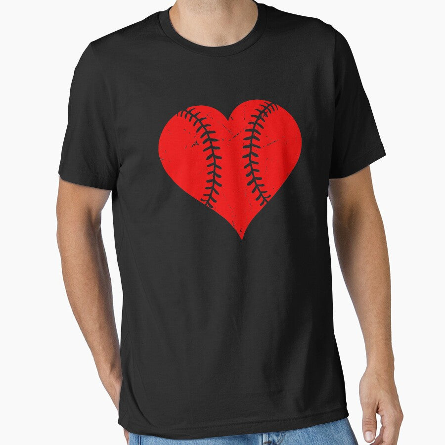 Vintage Baseball Heart Valentine's Day by MichelSorour T-Shirts, Hoodie, Sweatshirt | BlankRebels.com (Image 1)