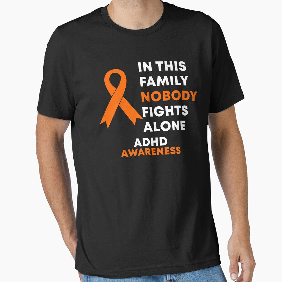 In This Family Nobody Fights Alone ADHD Awareness by Color-Sparkle T-Shirts, Hoodie, Sweatshirt | BlankRebels.com (Image 1)