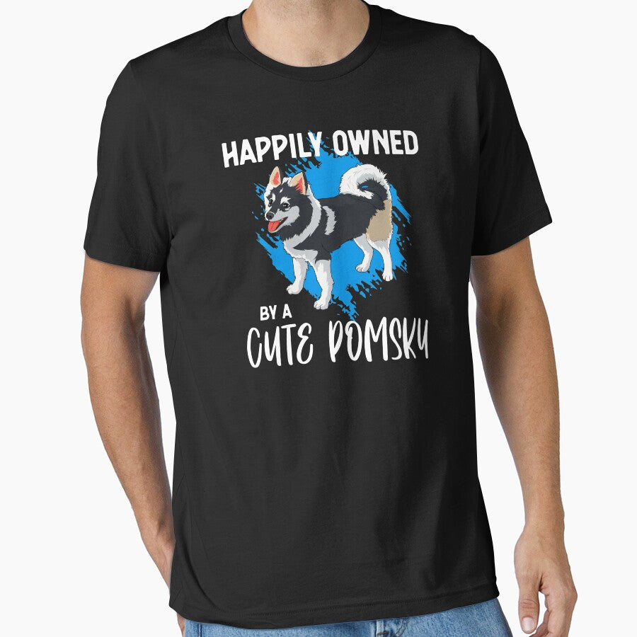Funny Owned By A Cute Pomsky Pet Dog Owners graphic by jakehughes2015 T-Shirts, Hoodie, Sweatshirt (Image 1)