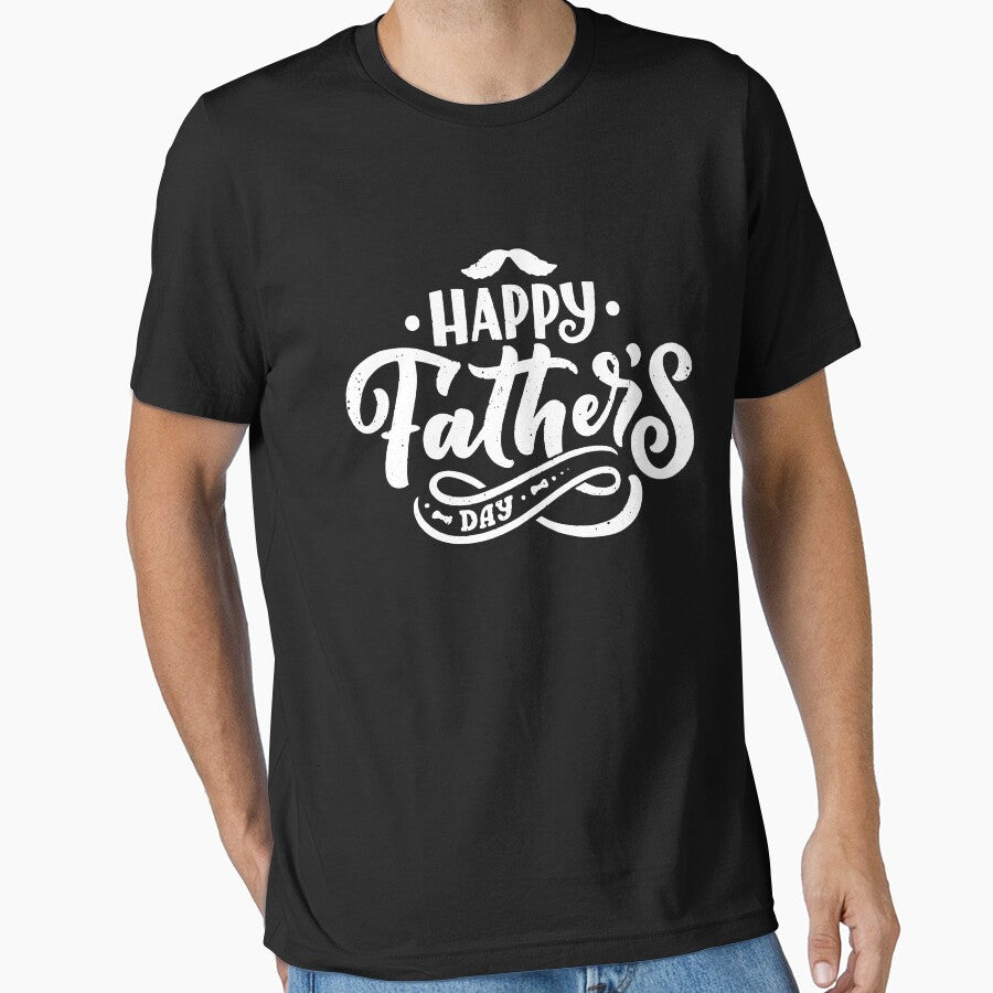 Happy Fathers Day - Happy Fathers Day Funny Moustache - Happy Fathers Day 2021 by MinimalSketches T-Shirts,... (Image 1)