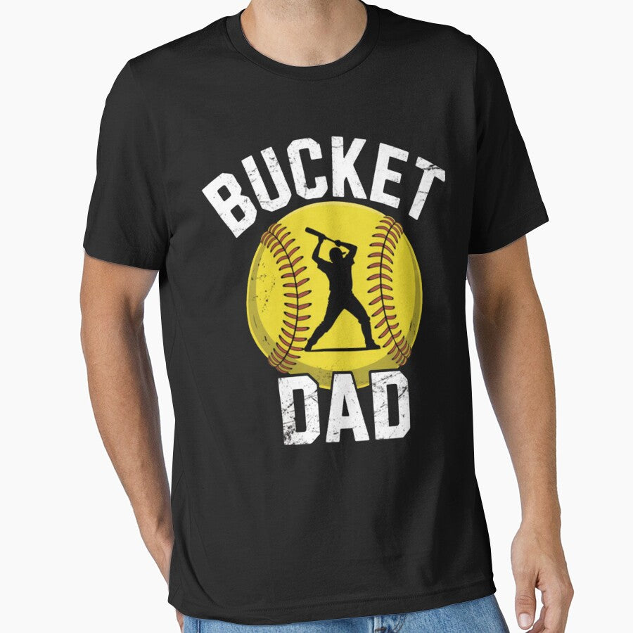 Bucket Dad Softball Dad Baseball Father's Coach by BrittanyPhipps7 T-Shirts, Hoodie, Sweatshirt | BlankRebels.com (Image 1)