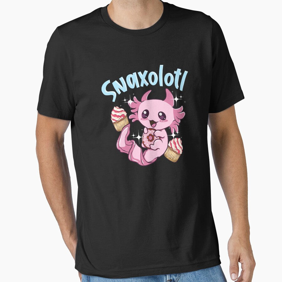 Snaxolotl Funny Axolotl Sweets Snacks Desserts Pun by perfectpresents T-Shirts, Hoodie, Sweatshirt (Image 1)