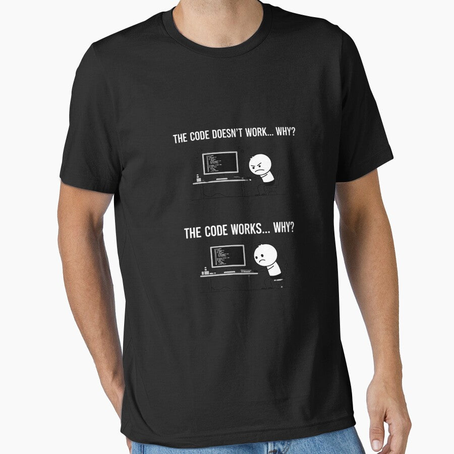 Programmer Joke Coding Works Doesn’t Work by FndPardaL T-Shirts, Hoodie, Sweatshirt | BlankRebels.com (Image 1)