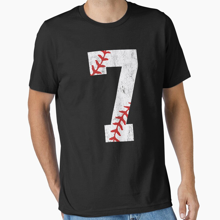 Number 7 Vintage 7th Birthday Baseball Lover 7 Years Old by MichelSorour T-Shirts, Hoodie, Sweatshirt (Image 1)