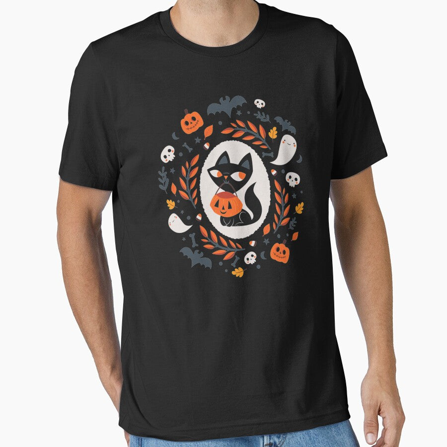 Cute Retro Black Cat Fall Halloween by michaelart18 T-Shirts, Hoodie, Sweatshirt | BlankRebels.com (Image 1)