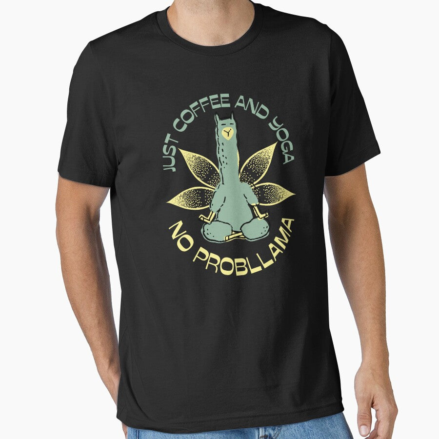 Just coffee and yoga no probllama funny yoga llama by reka88 T-Shirts, Hoodie, Sweatshirt | BlankRebels.com (Image 1)