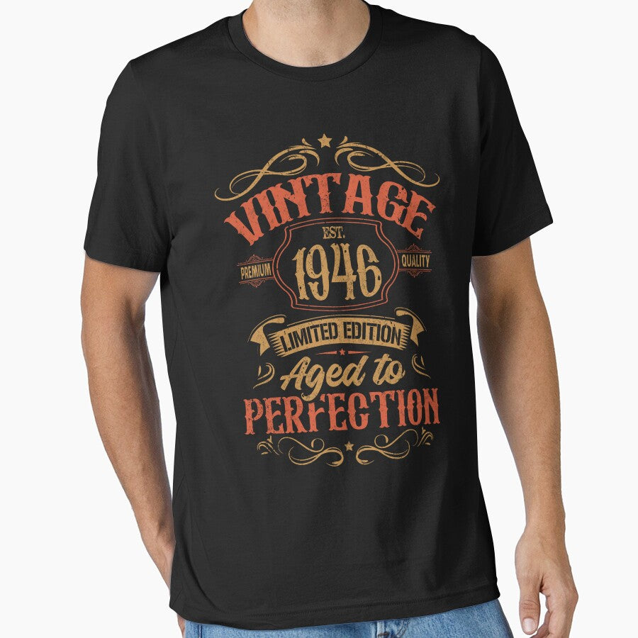 80th Birthday Vintage 1946 Retro Birthday Gift For Him by FernaRoje T-Shirts, Hoodie, Sweatshirt | BlankRebels.com (Image 1)