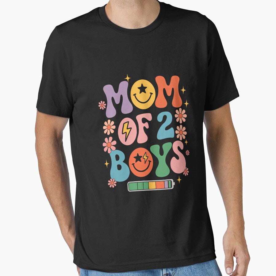 Mom Of 2 Boys Sons Low Battery Mama Mothers Day by DentistLegal T-Shirts, Hoodie, Sweatshirt | BlankRebels.com (Image 1)