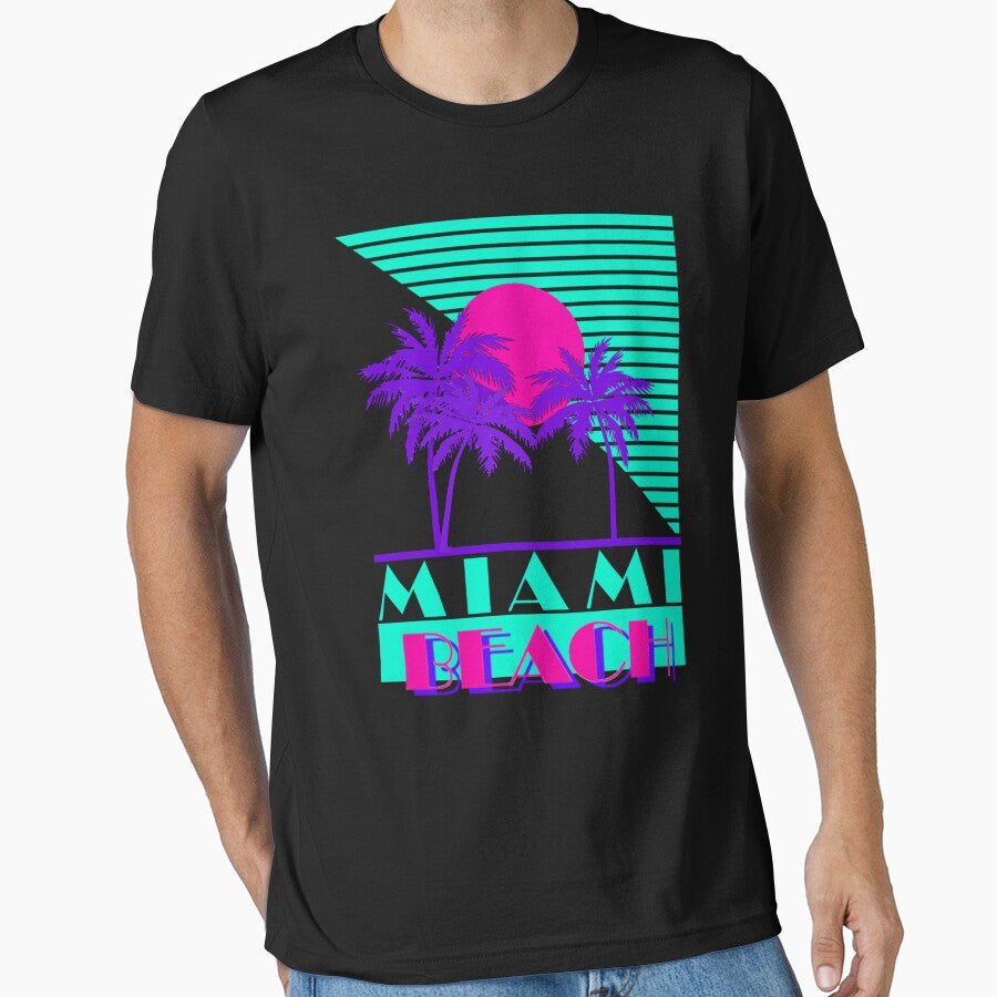 Miami Beach 80s Retro Logo by Kolsab T-Shirts, Hoodie, Sweatshirt | BlankRebels.com (Image 1)