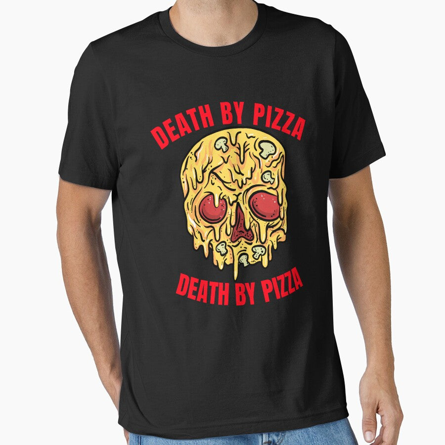 Death By Pizza. Aesthetic Funny Pizza Lover by BitcoinBros T-Shirts, Hoodie, Sweatshirt | BlankRebels.com (Image 1)