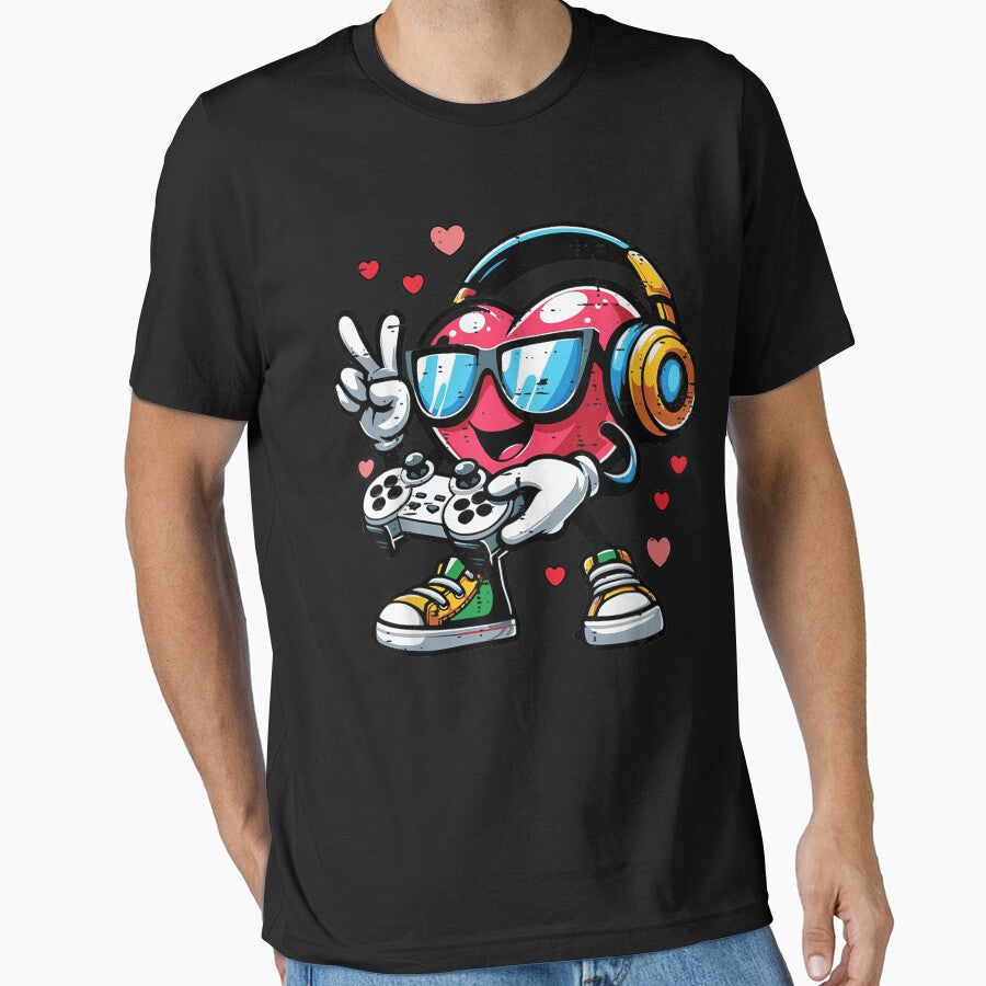 Valentines Day Gamer Heart Gaming Boys Kids Men Youth Teen by MatherFisher