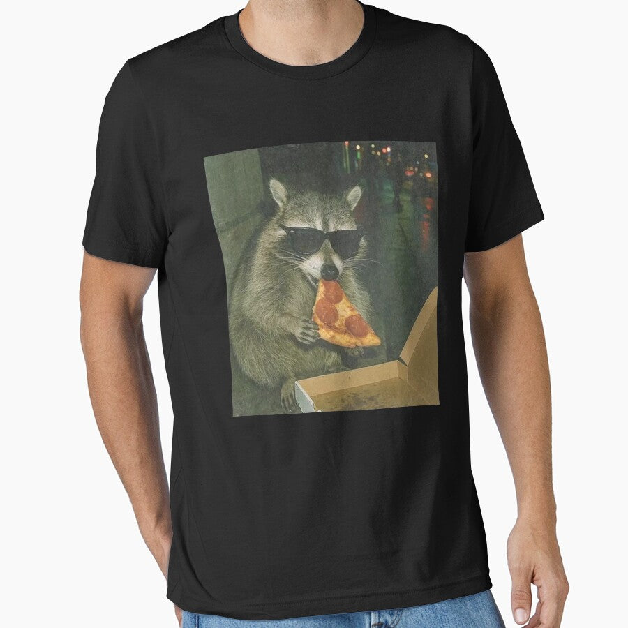 Cute Raccoon Eating Pizza Funny Meme by VirgilPeck