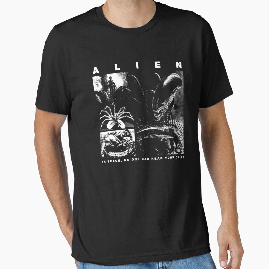 Alien, Xenomorph, alien phases, black version by EspiralArt T-Shirts, Hoodie, Sweatshirt | BlankRebels.com (Image 1)