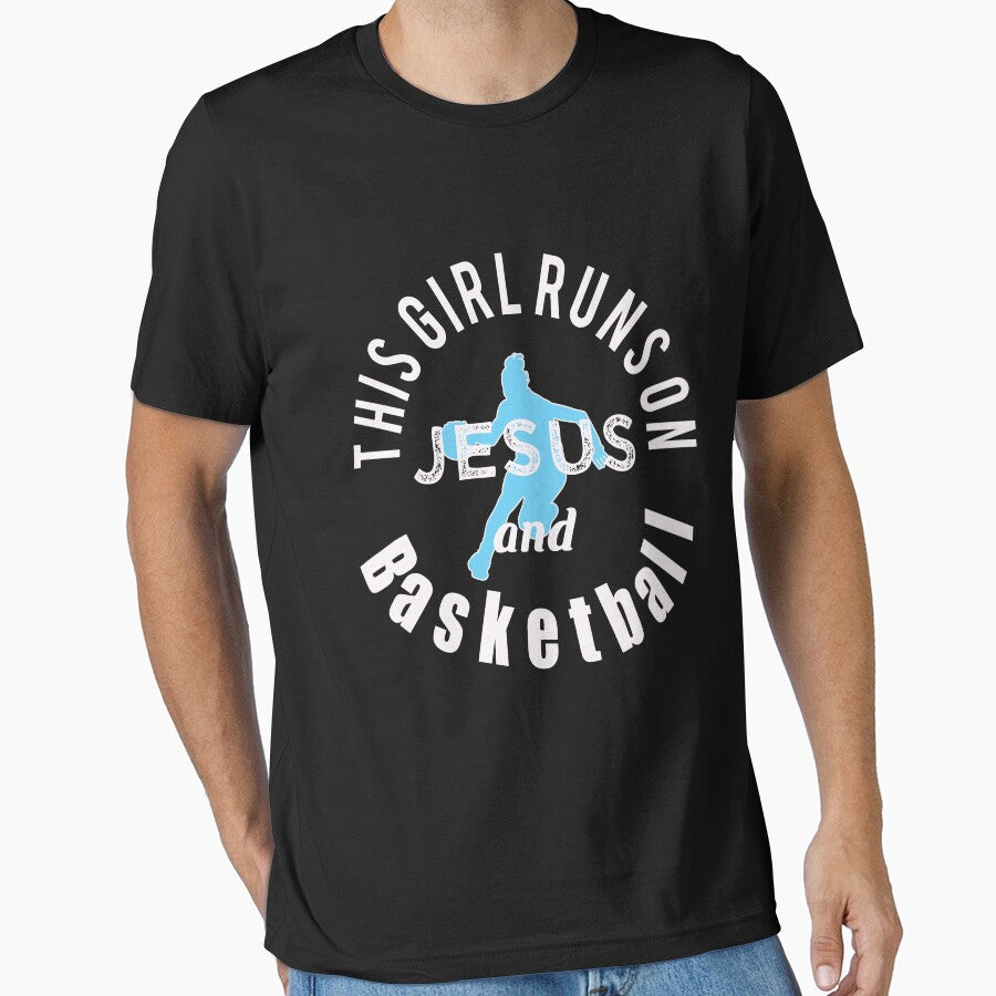 Awesome Christian Gift  This Girl Runs on Jesus and Basketball by LGamble12345 T-Shirts, Hoodie, Sweatshirt (Image 1)