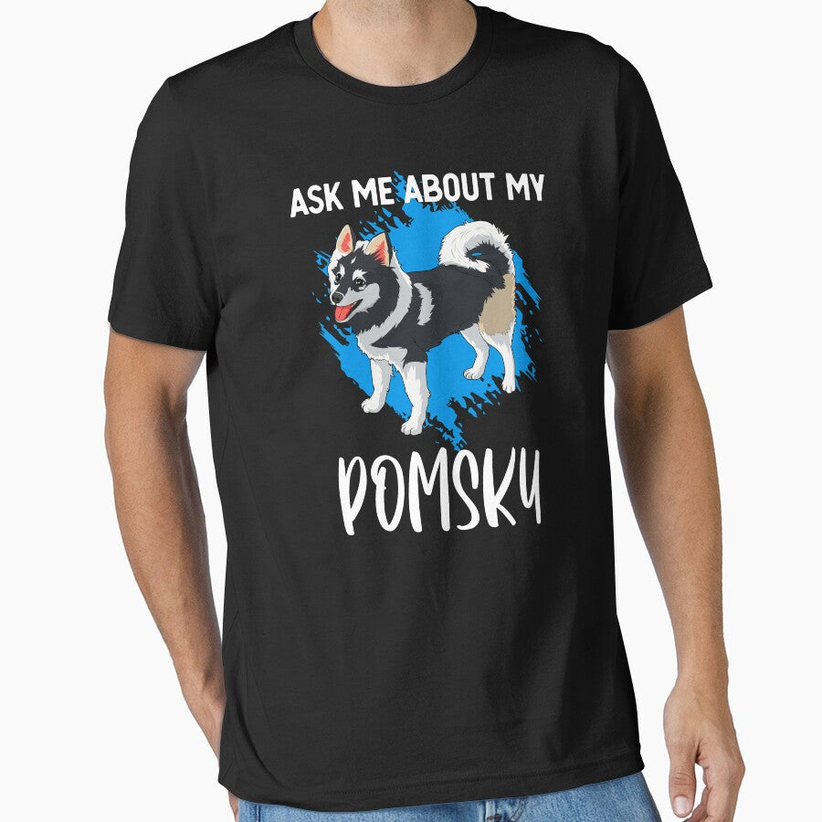 Funny Ask Me About My Pomsky Pet Dog Owners graphic by jakehughes2015 T-Shirts, Hoodie, Sweatshirt (Image 1)