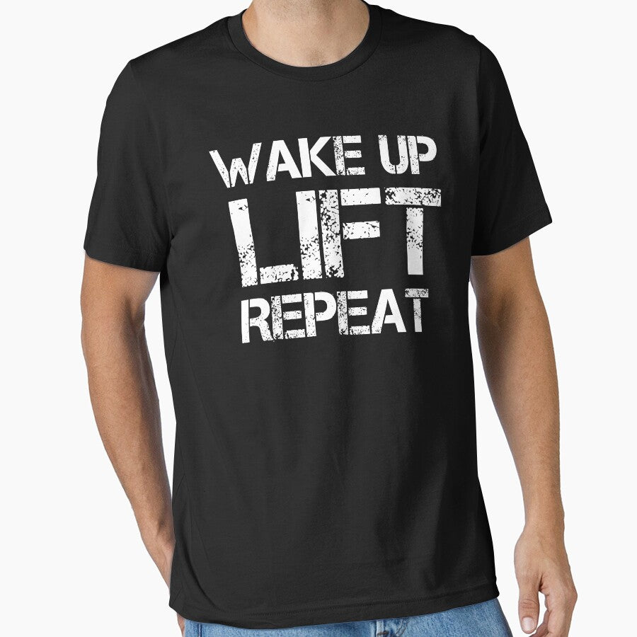 Wake Up, Lift, Repeat : Gym Quote by EnzoVectorism T-Shirts, Hoodie, Sweatshirt | BlankRebels.com (Image 1)