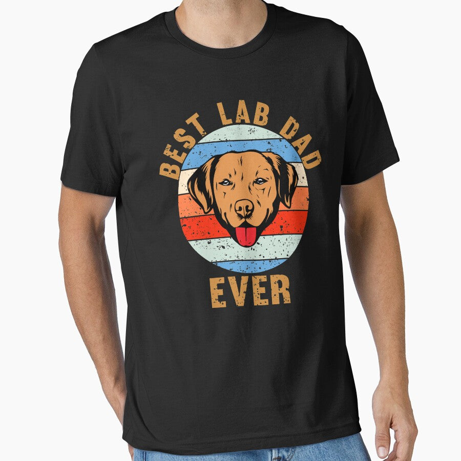 Best Lab Dad Ever: Vintage Design for Labrador Retriever Owner, Lover by Simoakn T-Shirts, Hoodie, Sweatshirt (Image 1)