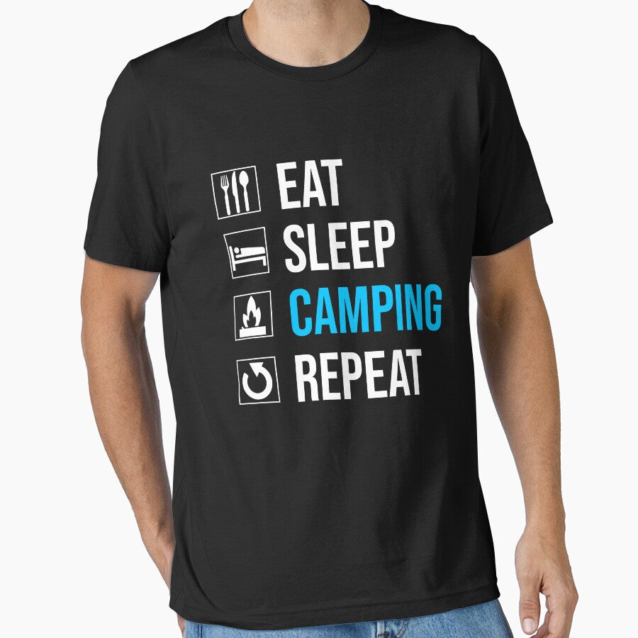 Eat Sleep Camping Repeat by Christopher Taylor T-Shirts, Hoodie, Sweatshirt | BlankRebels.com (Image 1)