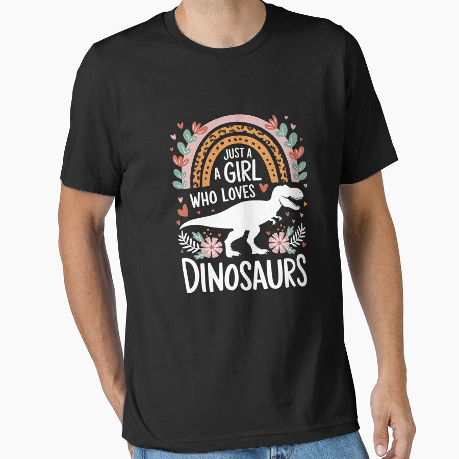Rainbow Just A Girl Who Loves Dinosaurs Leopard Dinosaur by joyouartArt T-Shirts, Hoodie, Sweatshirt (Image 1)