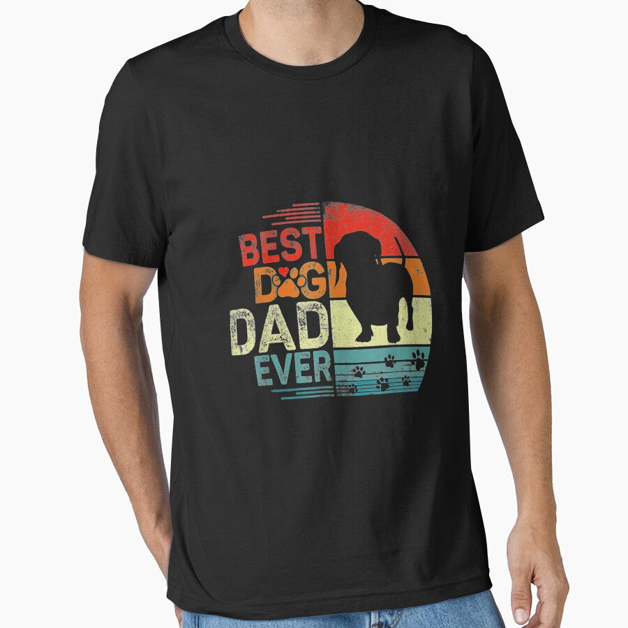 Mens Dachshund Vintage Dog Dad Shirt Cool Fathers Day Retro Daddy TShirt54 by emilydor