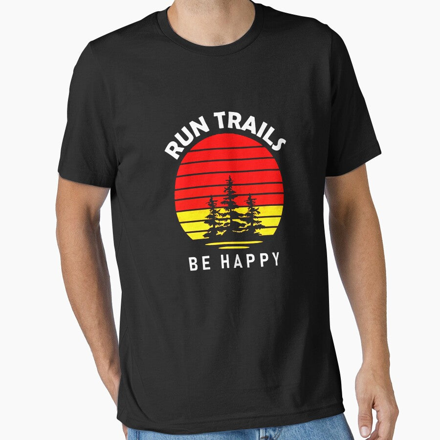 Trail Running be happy by kukuhivanart T-Shirts, Hoodie, Sweatshirt | BlankRebels.com (Image 1)